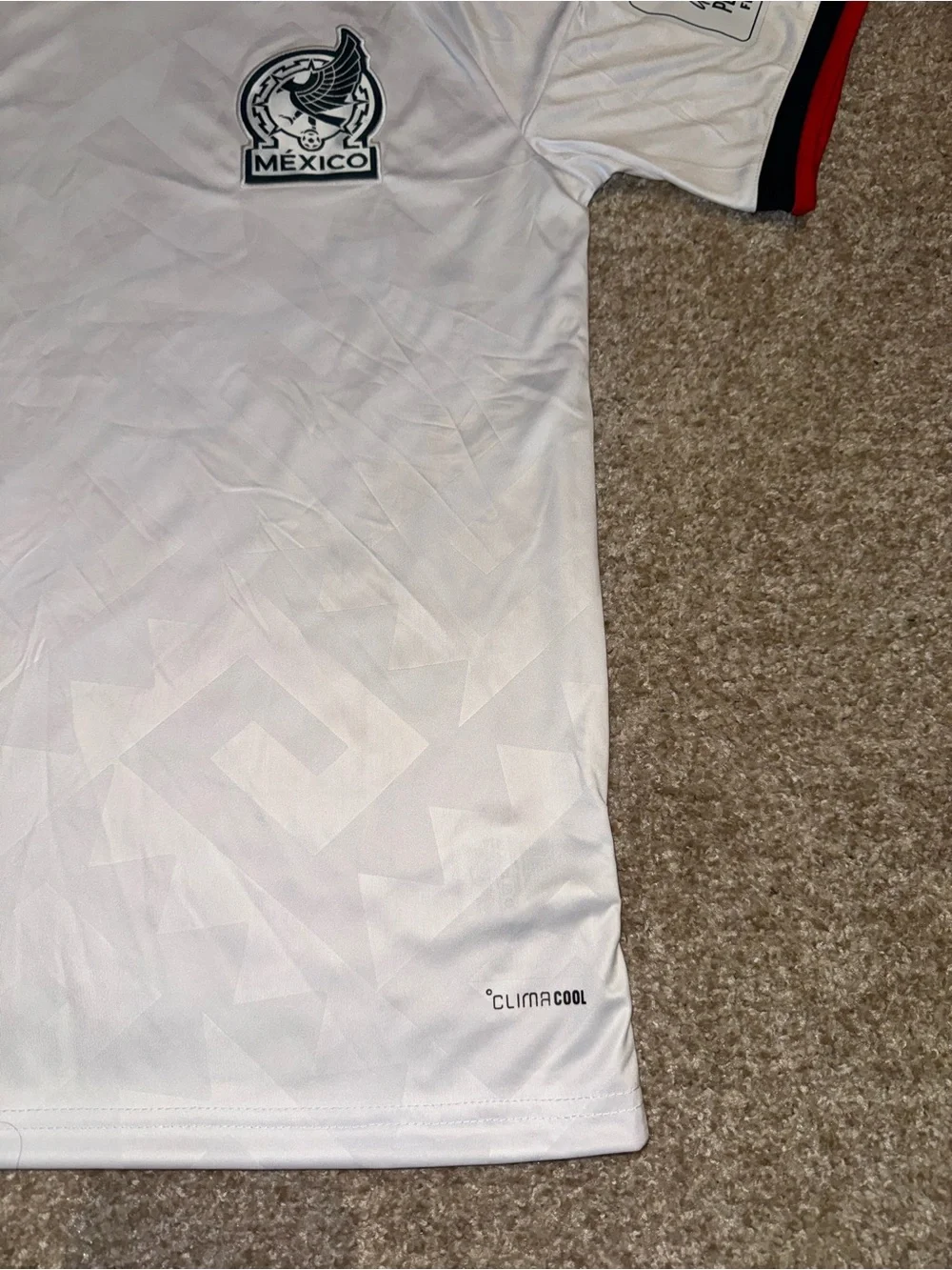 adidas Mexico White Black Red Retro Soccer Jersey